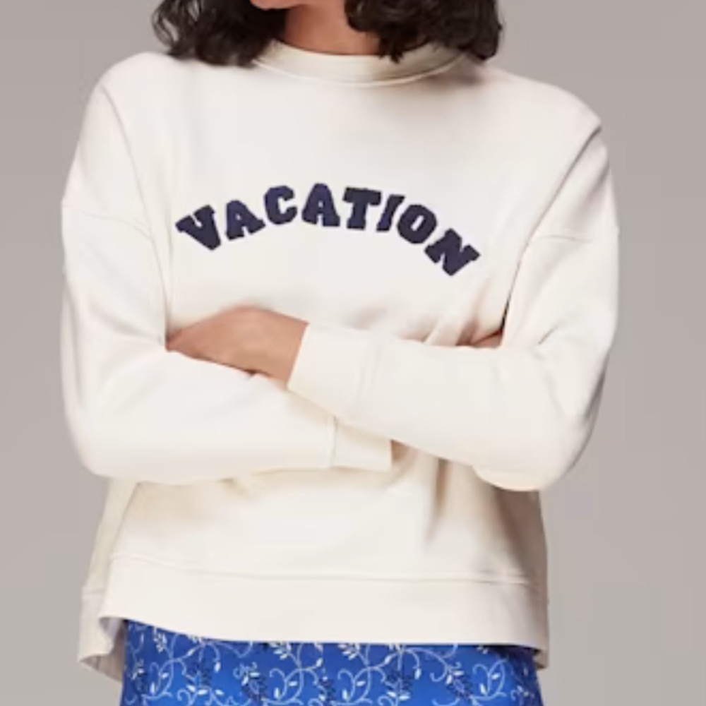 WHISTLES Ivory Vacation Logo Crewneck - Picture 6 of 6